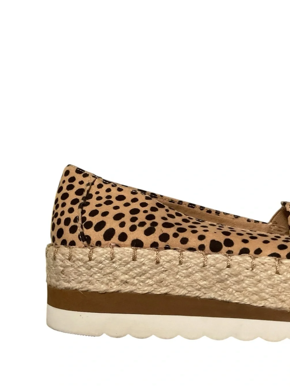 Dr. Scholl's Tan Espadrilles with Black Cheetah Spots